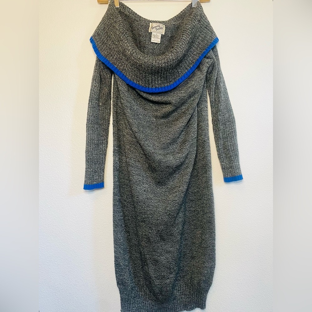 Vintage 80s Dressy Tessy off shoulder sweater dress, size L